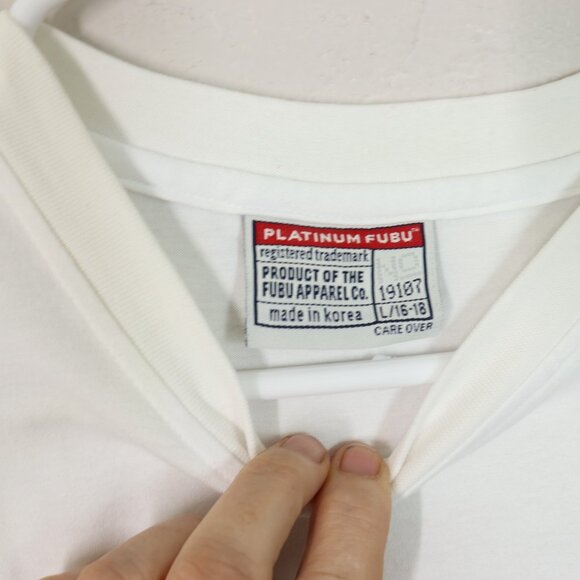 Platinum FUBU Russell of Fat Albert TShirt L 16/18 White Cotton Graphic Crewneck - Picture 6 of 16